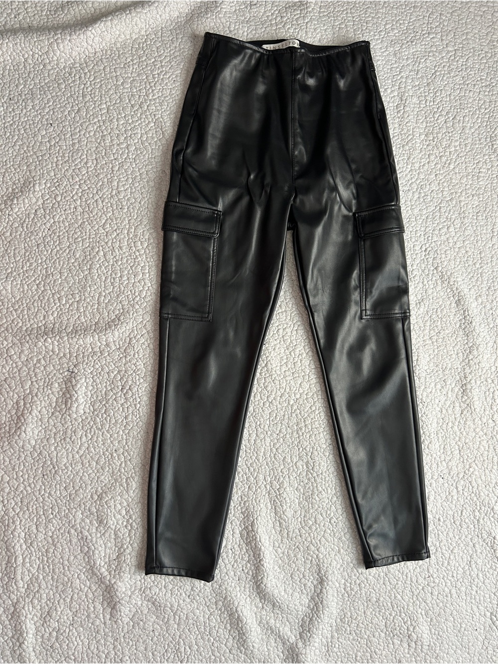 Tinseltown Faux Leather Cargo Pants